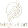 logo wings of art gradient gold
